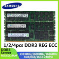 1/2/4PCS Server Memory RAM Samsung Server Memoria DDR3 REG ECC Registered Memory 16GB 8GB 4GB RAM 1866 1600 1333MHz PC3-12800R