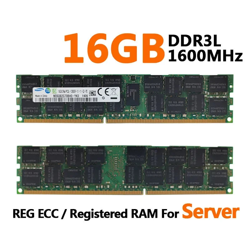 1/2/4PCS Server Memory RAM Samsung Server Memoria DDR3 REG ECC Registered Memory 16GB 8GB 4GB RAM 1866 1600 1333MHz PC3-12800R