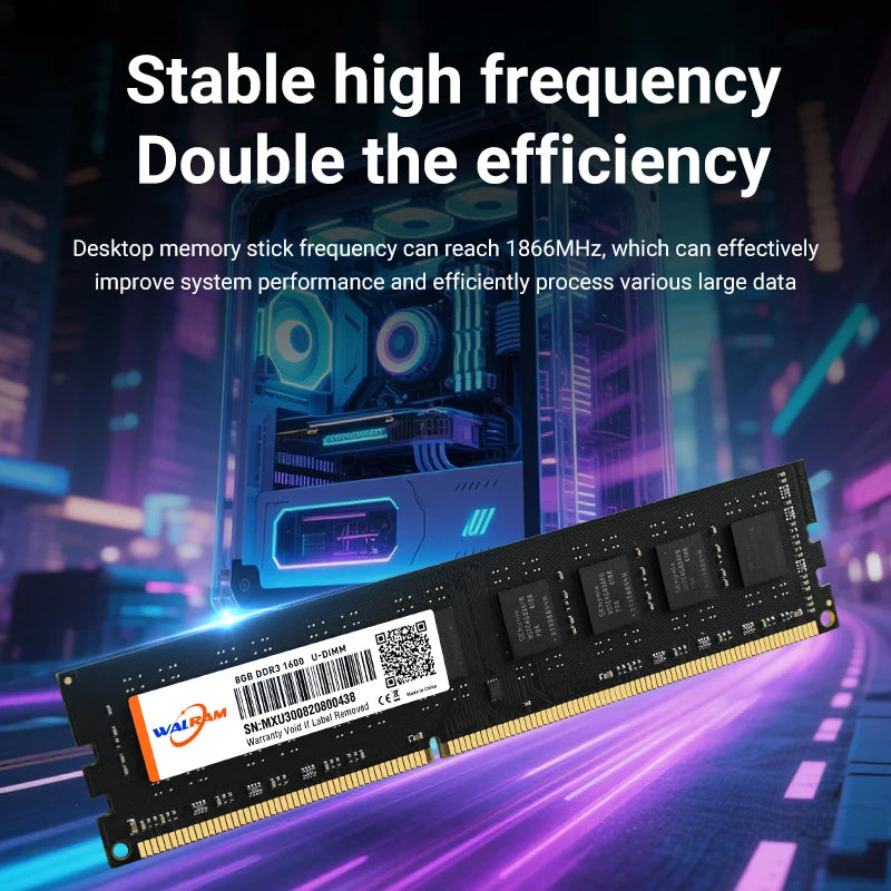Walram DDR3 1600MHz Memoria Ram DDR 3 8GB 4GB 1.5V CL11 240Pin DIMM Desktop Computer Internal Memory Ram DDR3 1600 Mhz For PC