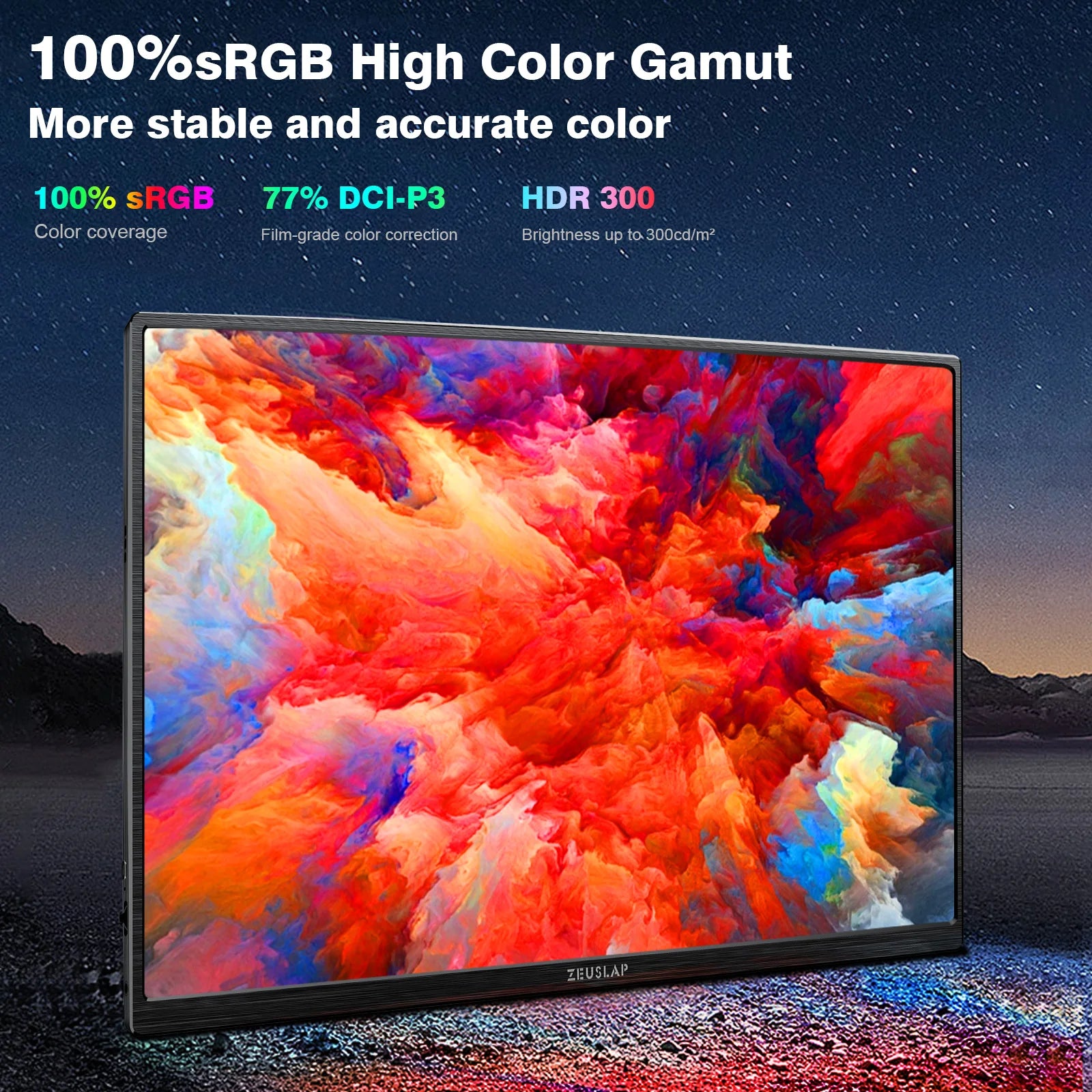 ZEUSLAP 16" Touch Screen Portable Monitor 100%sRGB 1200P IPS Screen Travel Display for Steam Deck Laptop Switch PS4 PS5 Xbox