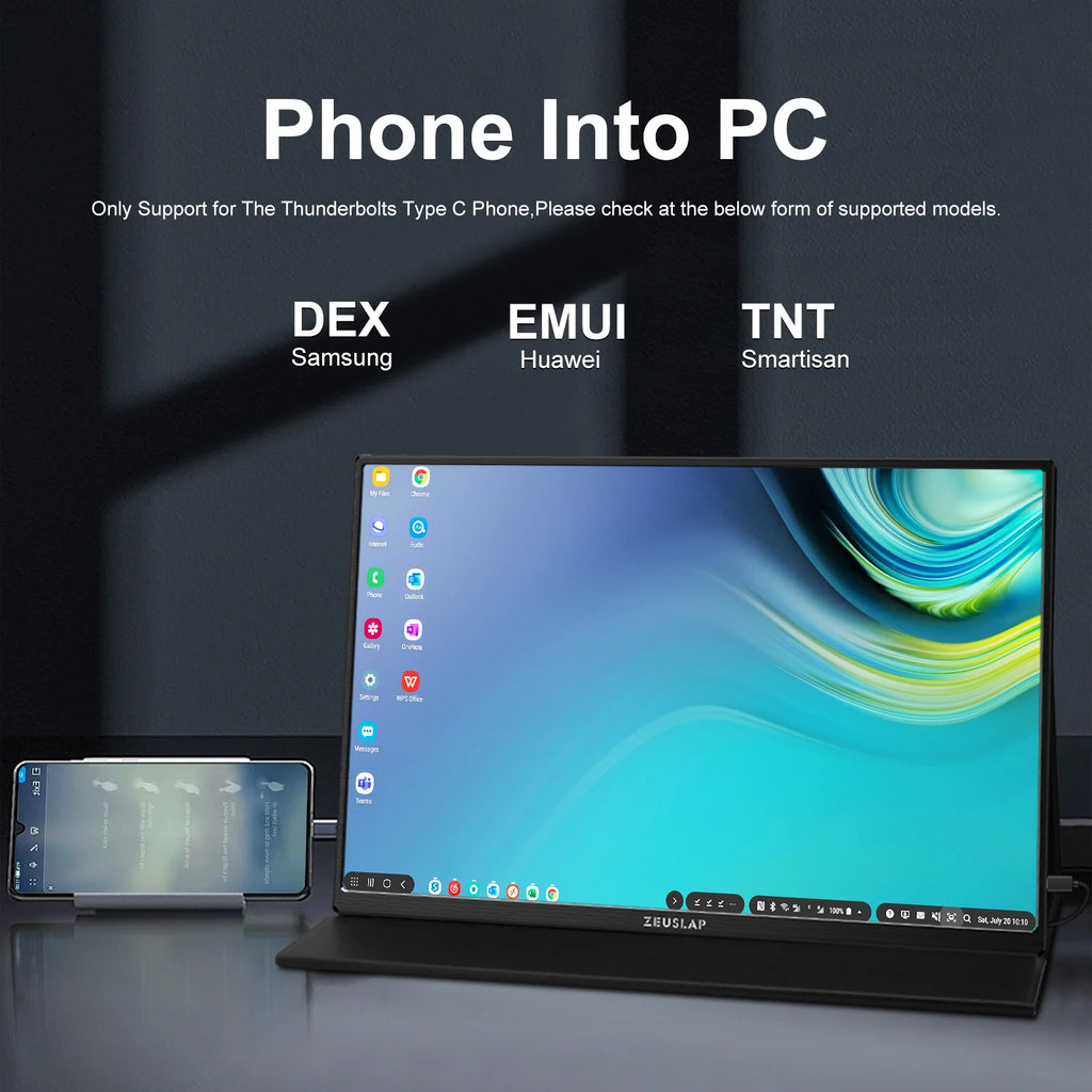 ZEUSLAP 16" Touch Screen Portable Monitor 100%sRGB 1200P IPS Screen Travel Display for Steam Deck Laptop Switch PS4 PS5 Xbox