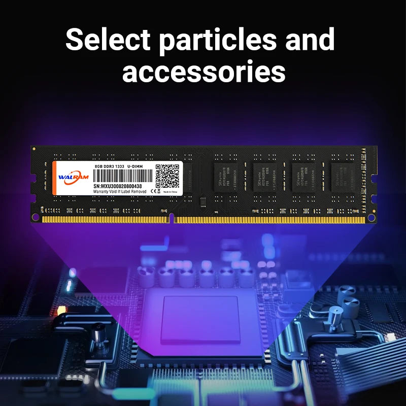 Walram DDR3 1600MHz Memoria Ram DDR 3 8GB 4GB 1.5V CL11 240Pin DIMM Desktop Computer Internal Memory Ram DDR3 1600 Mhz For PC