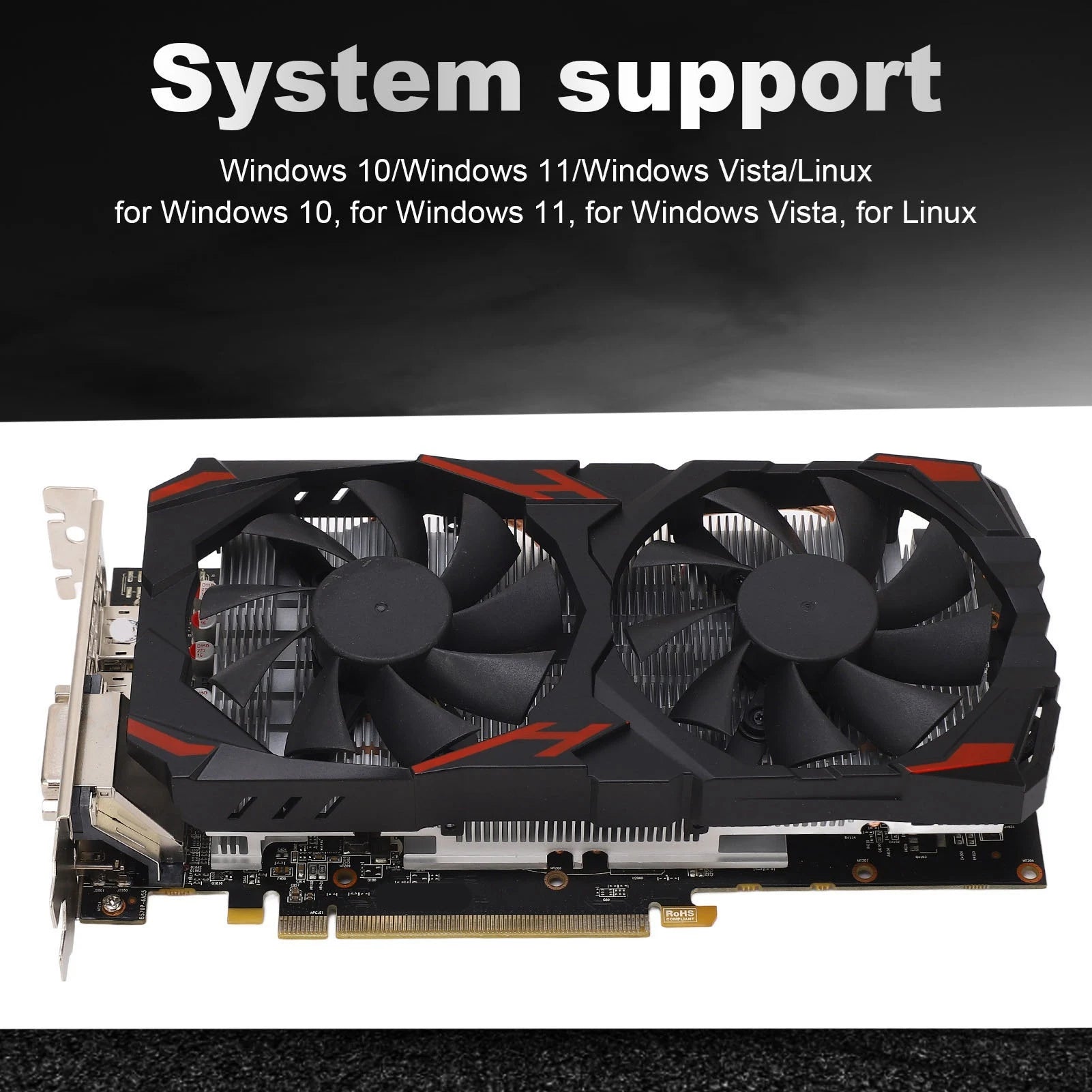 RX 580 8GB 256BIT Computer Gaming Graphics Cards Quiet Plug and Play DDR5 Graphics Card with Dual Fans for Desktop PCs