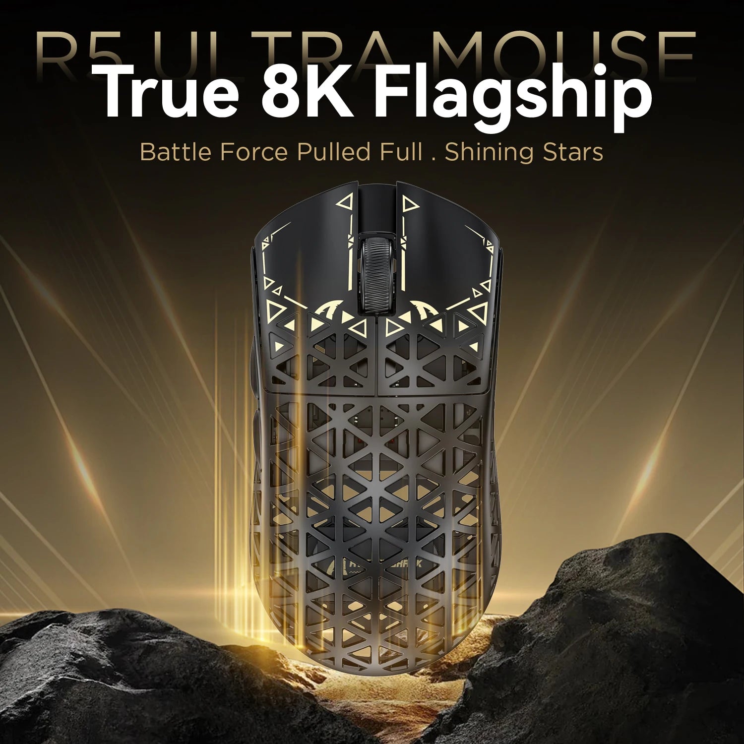 ATTACK SHARK R5 Tri-mode Ultra Wireless Gaming Mouse Carbon Fiber 8K ,PAW3950MAX ,8000Hz Wireless Polling Rate, DPI up to 42000