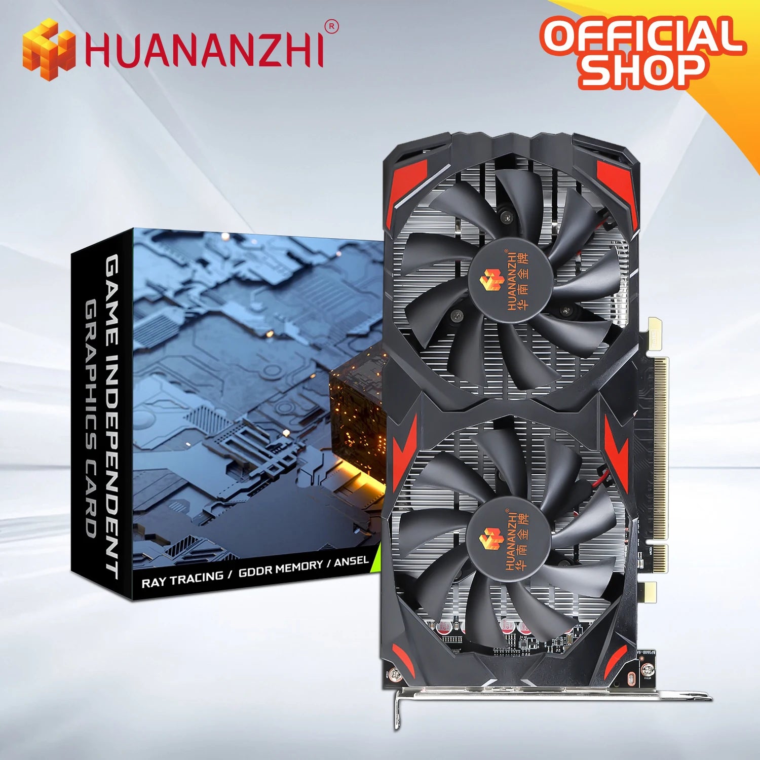 HUANANZHI RX 580 8G 16G 2048SP Graphics Cards 256Bit GDDR5 HDMI-Compatible DP DVI GPU RX580 8G Video Card