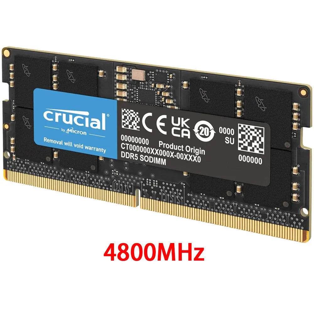 Crucial Memoria DDR5 Laptop RAM 8GB 32GB 16GB 4800 5600MHz Memory SODIMM 1.1V 262Pin PC5-44800 38400 Notebook DRAM For Intel&AMD