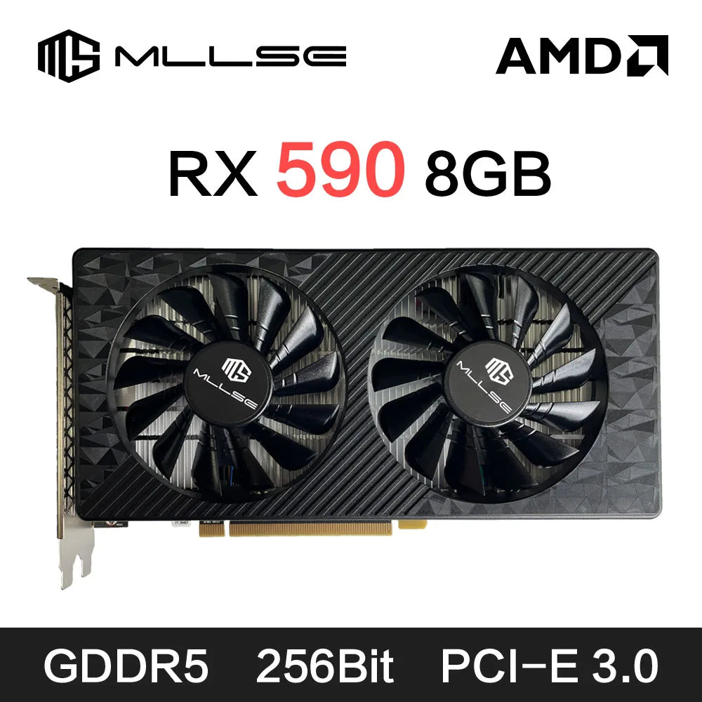 MLLSE AMD RX 590 8GB 2304SP Gaming Graphics Card GDDR5 256Bit PCI-E 3.0 ×16 6Pin Radeon GPU Rx 590 Video Card Placa De Video