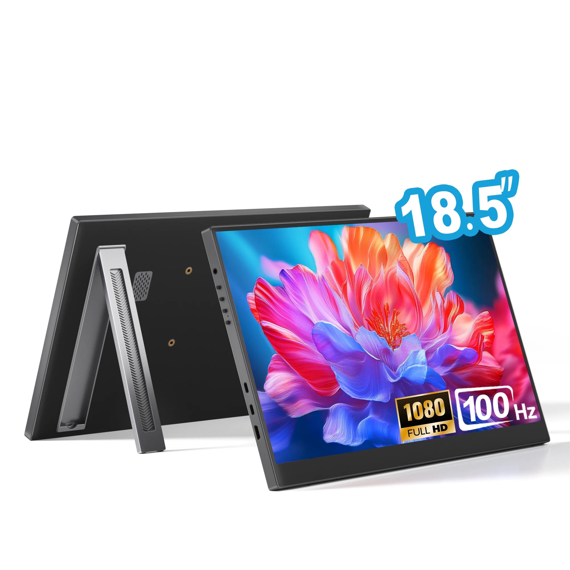 DLN  Portable Monitor 18.5 inch 1080P 100Hz with VESA Hole and New Back Bracket Laptop Extended Display ADS-IPS HDR Screen