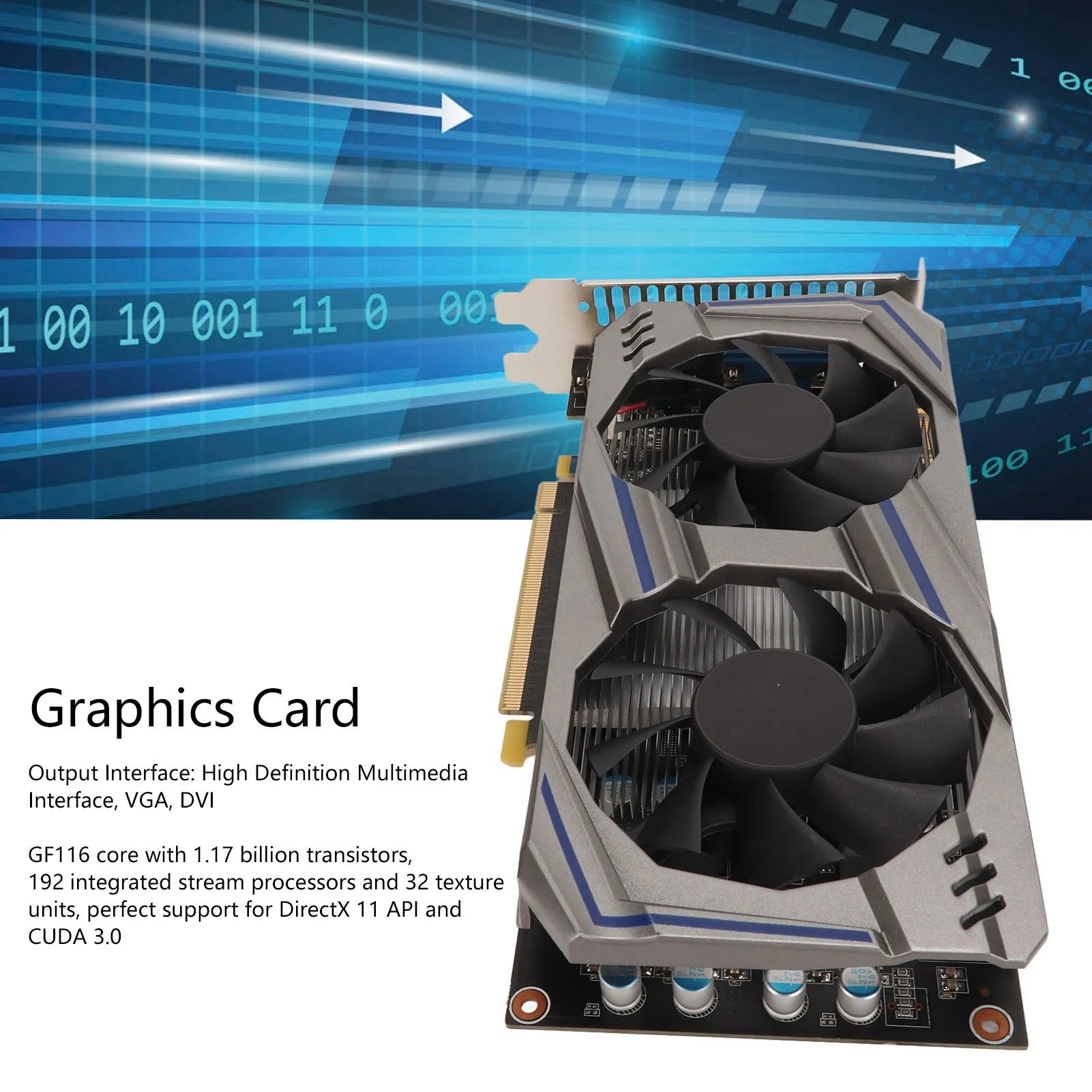 Double Fan Graphics Card Graphics Card 128BIT GDDR5 PCI Express2.0 Double Fan Desktop PC Computer Discrete Gaming Graphics Card