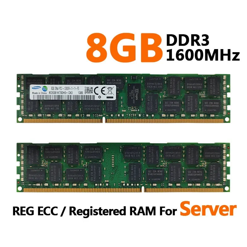 1/2/4PCS Server Memory RAM Samsung Server Memoria DDR3 REG ECC Registered Memory 16GB 8GB 4GB RAM 1866 1600 1333MHz PC3-12800R