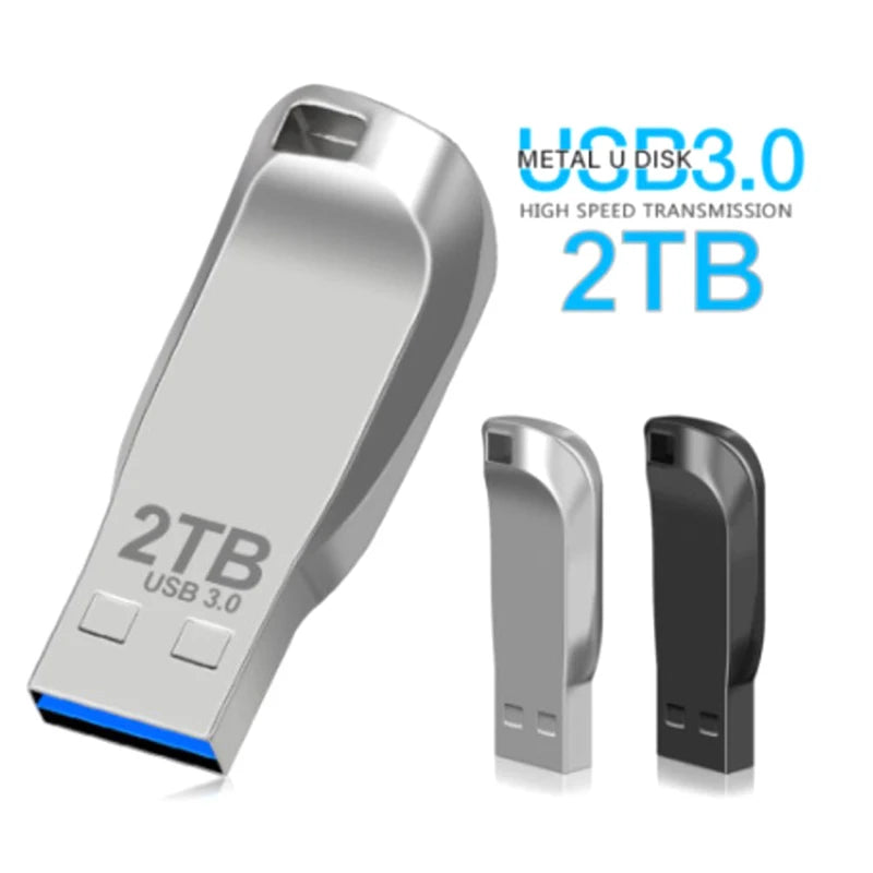 2TB Metal Usb 3.0 Pen Drive 2TB Usb Flash Drives 1TB High Speed Pendrive Waterproof Usb Flash Disk New Upgraded TYPE-C Adapter