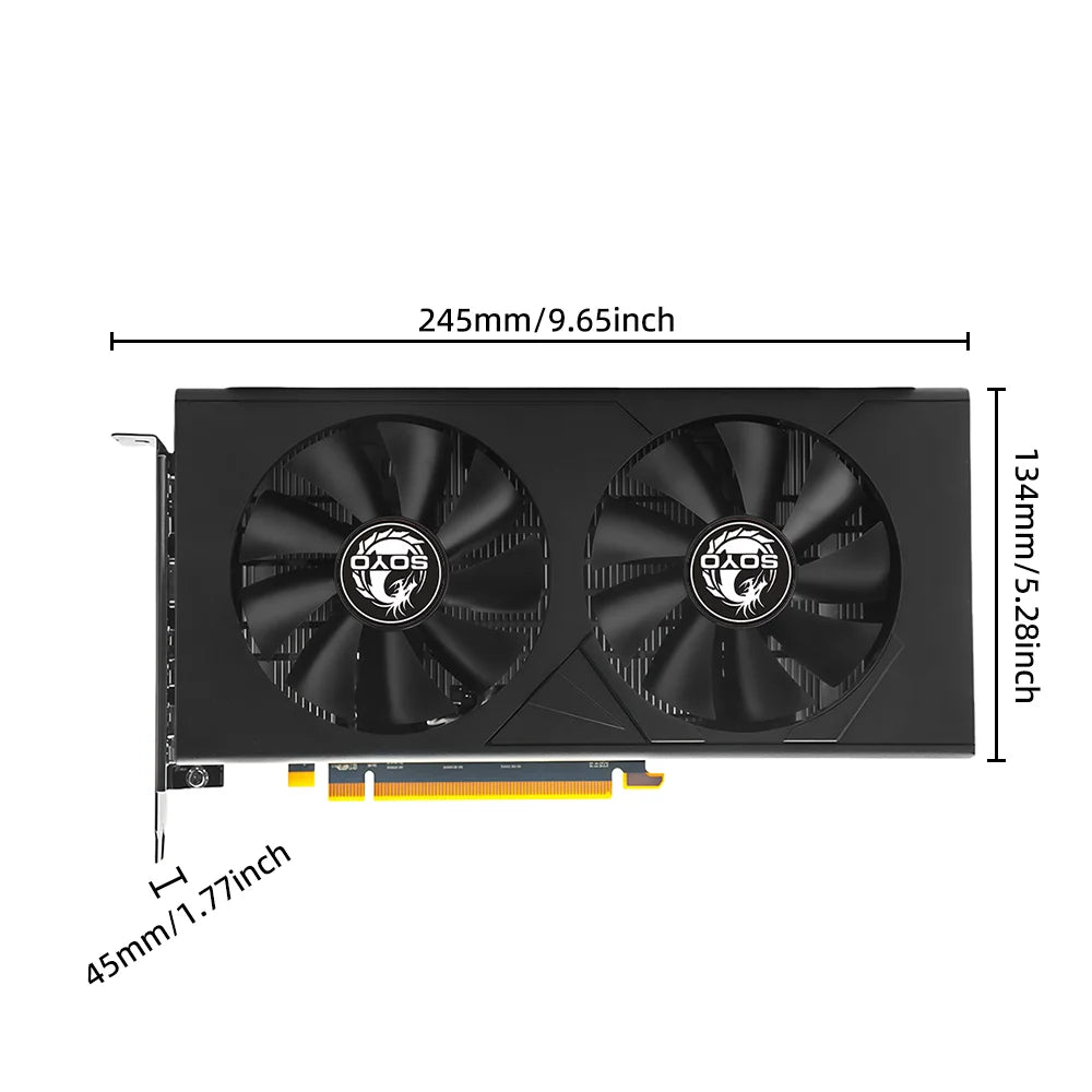 SOYO AMD Radeon RX6600M 8GB Graphics Card GDDR6 Memory 128Bit PCIE 4.0×8 8Pin HDMI-compatible DP for Desktop Gaming Computer