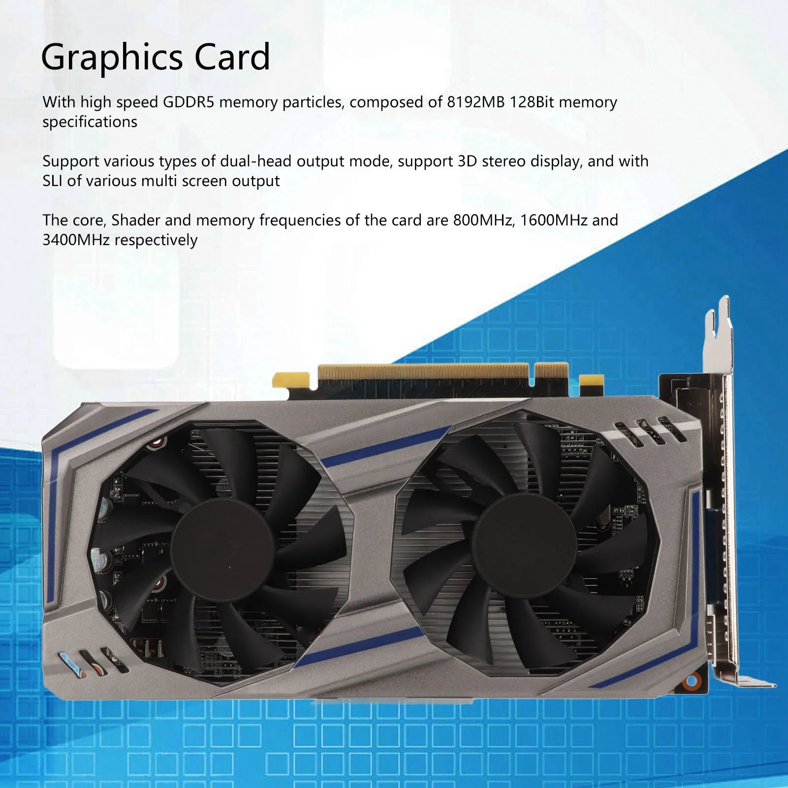 Double Fan Graphics Card Graphics Card 128BIT GDDR5 PCI Express2.0 Double Fan Desktop PC Computer Discrete Gaming Graphics Card