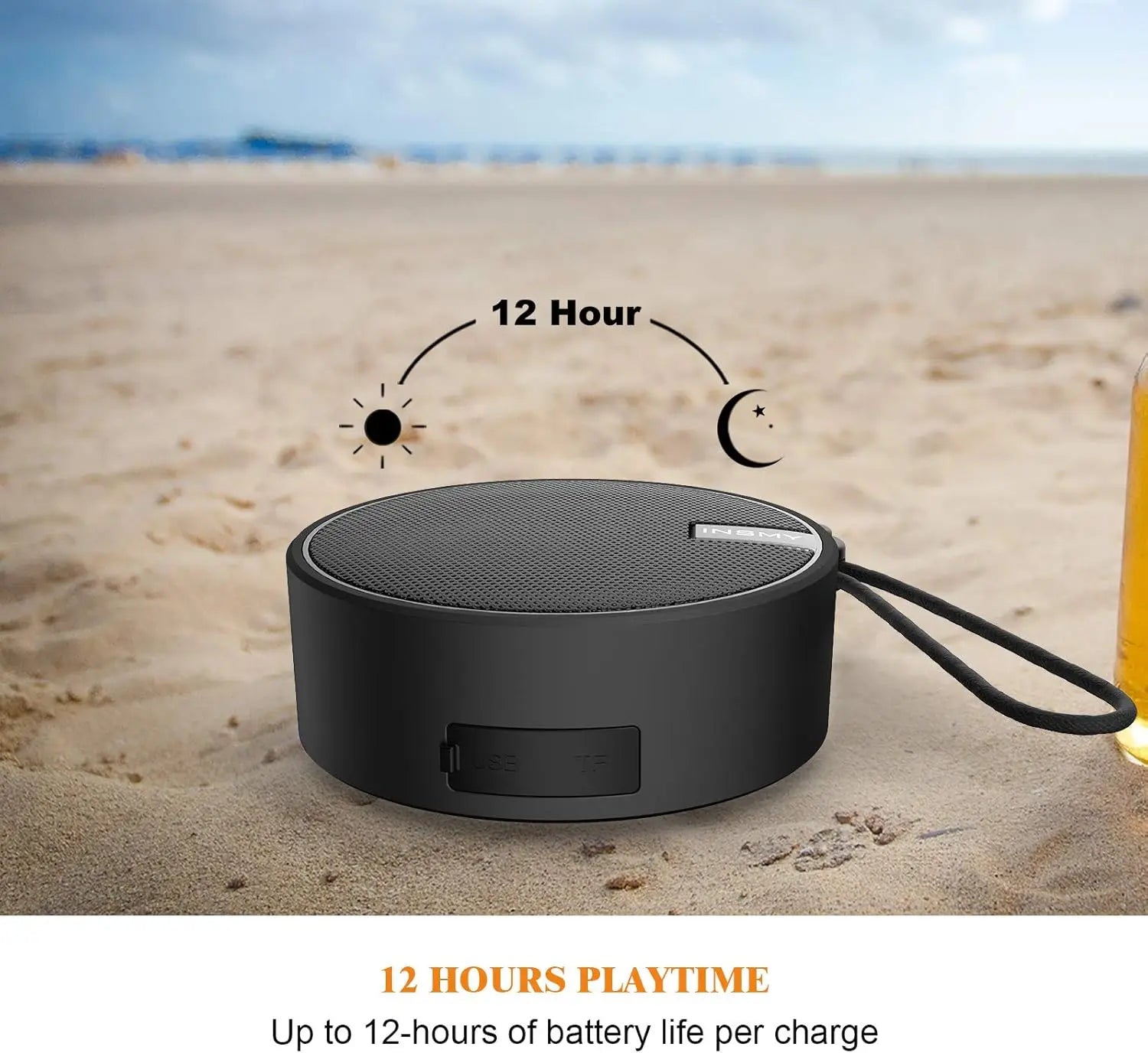 IPX7 Waterproof Bluetooth Speaker, Portable Wireless with Loud Clear Sound, TF Card Support and Suction Cup for Kayak Beach Use