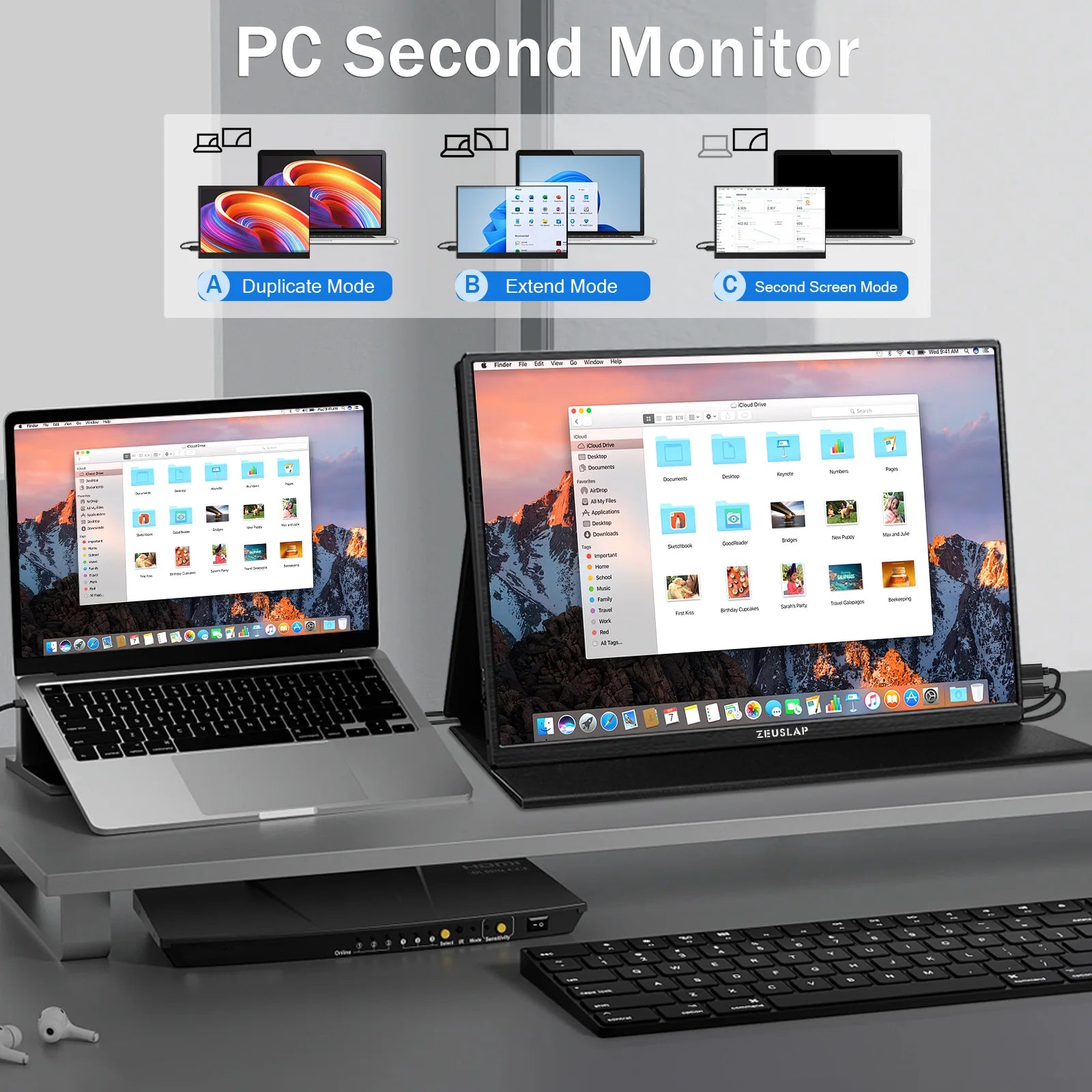 ZEUSLAP 16" Touch Screen Portable Monitor 100%sRGB 1200P IPS Screen Travel Display for Steam Deck Laptop Switch PS4 PS5 Xbox