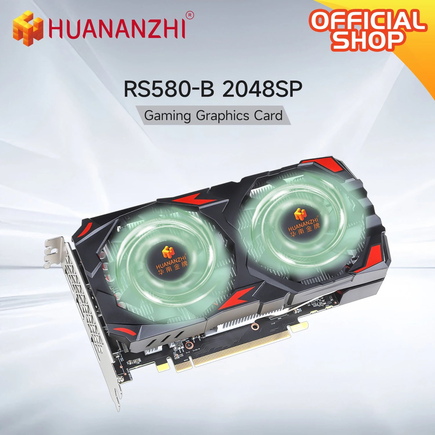 HUANANZHI RX 580 8G 16G 2048SP Graphics Cards 256Bit GDDR5 HDMI-Compatible DP DVI GPU RX580 8G Video Card