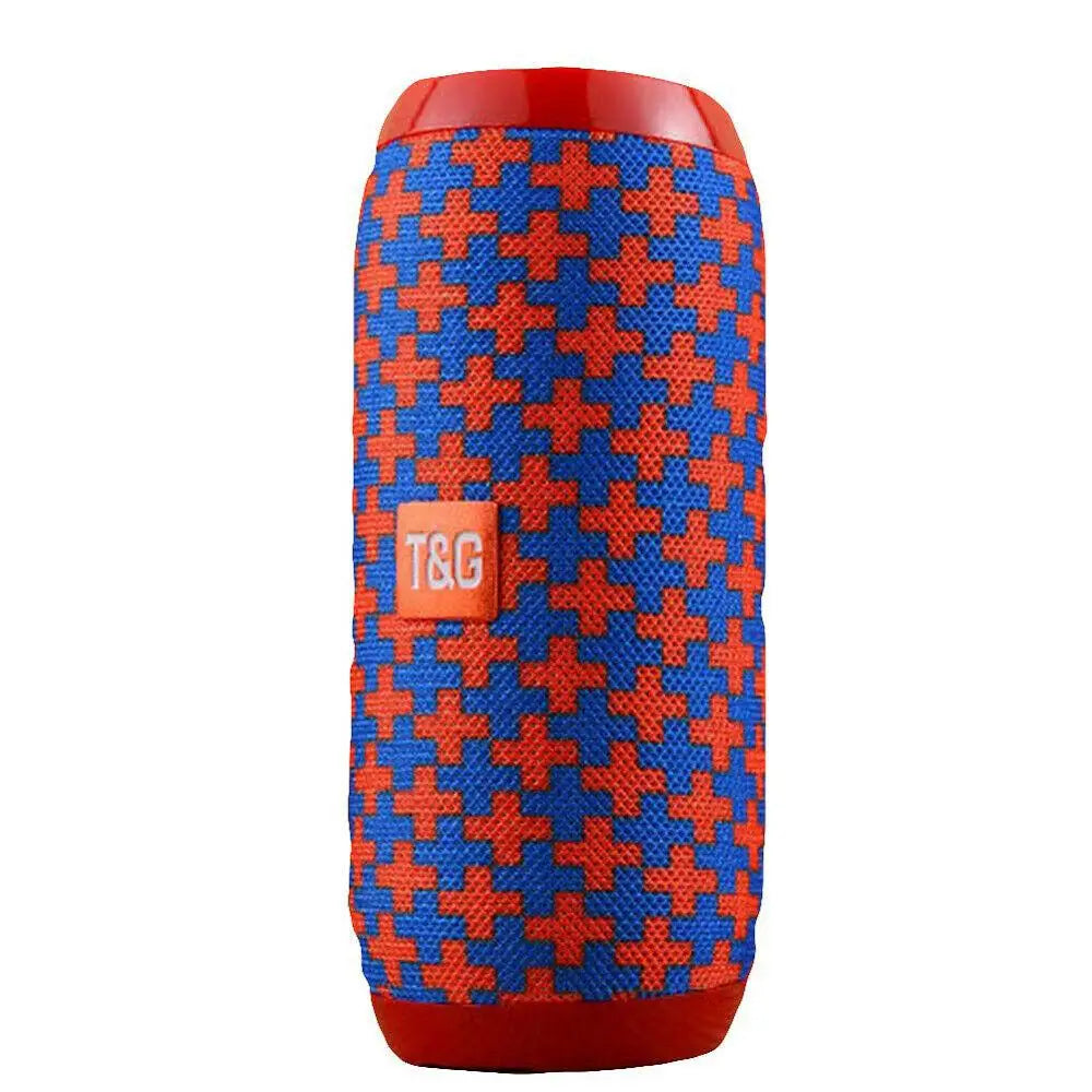 Storm Store TG117 outdoor Bluetooth speaker with dual bass sound, portable design, FM radio, and integrated subwoofer for loud music.