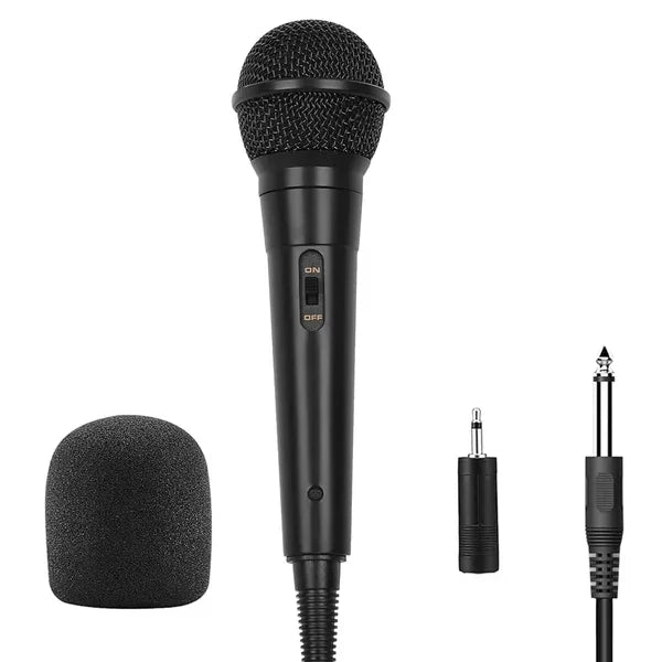 Handheld Wired Microphone Cardioid Dynamic Vocal Mic With On Off 13ft Cable 6.35 Mm Jack For Speaker Karaoke Ampilifier