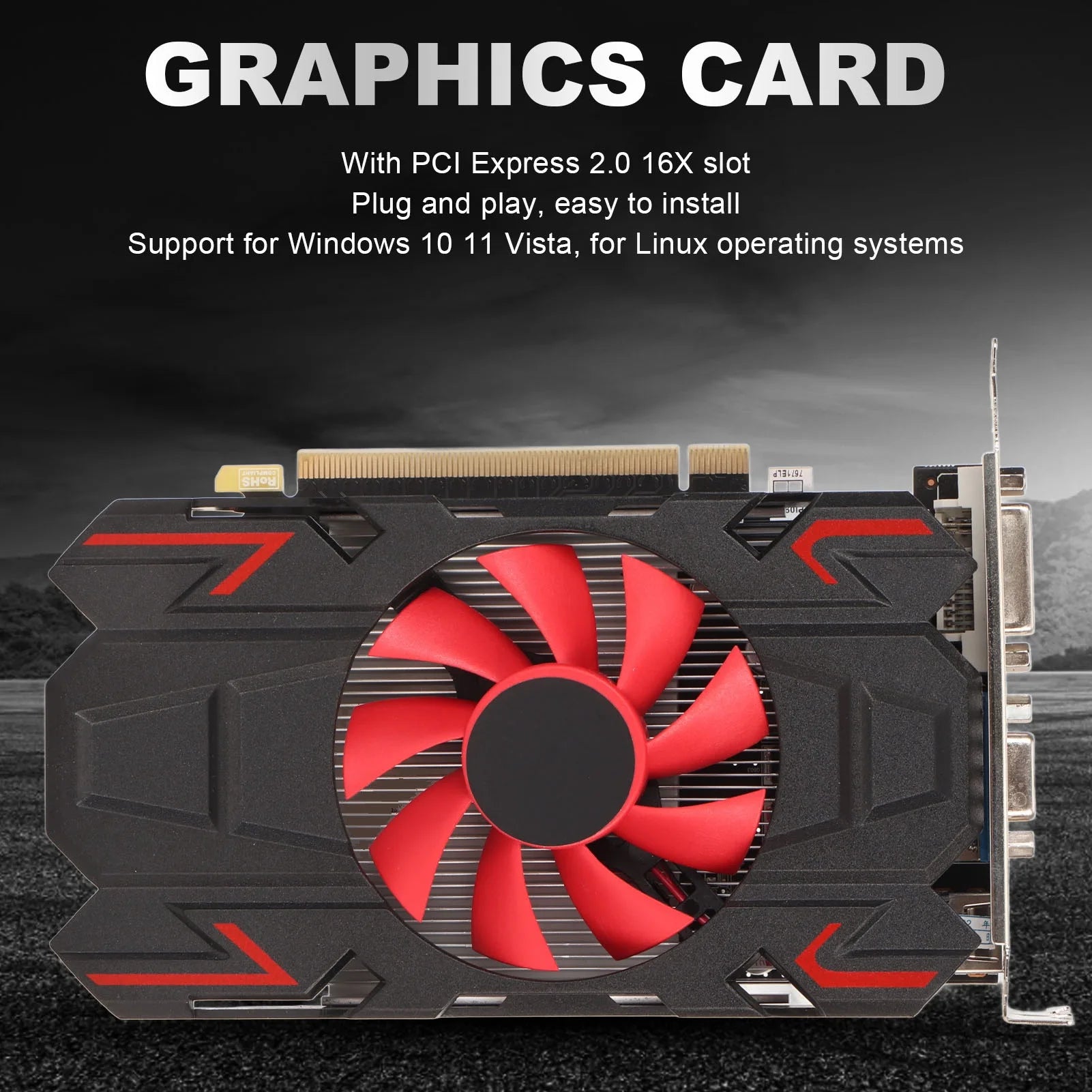 Gaming Graphics Card Quiet Working Easy To Install HD7670 4GB DDR5 128bit Plug and Play Graphics Card Low Noise for Multimedia